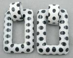 Newly Added Black & White Polka Dot Lucite Earrings
