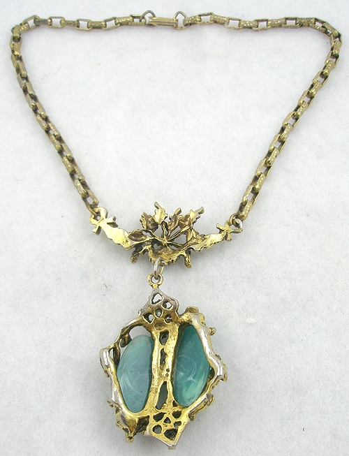 Brenda Jewelry Co. Green Swirl Stone Necklace Garden Party Collection