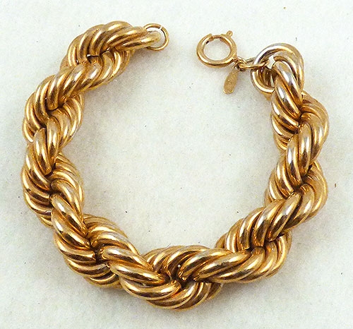 Napier Thick Gold Rope Bracelet - Garden Party Collection Vintage