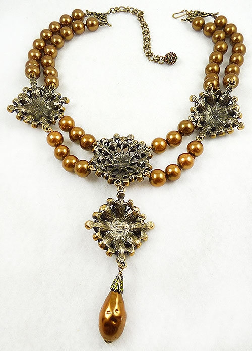 Heidi Daus Chocolate Pearl Crystal Medallions Necklace - Garden Party ...