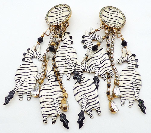 Newly Added Lunch at the Ritz Zebra Earrings