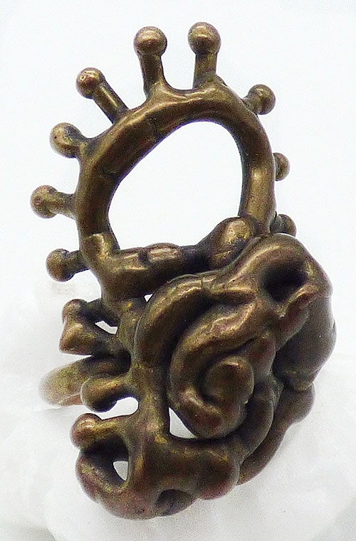 Newly Added Abstract Brutalist Studio Brass Ring