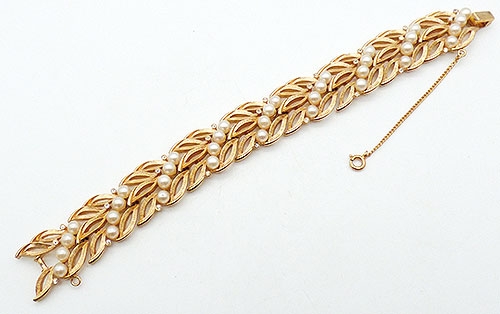 Newly Added Trifari Gold Plated Leaves Bracelet