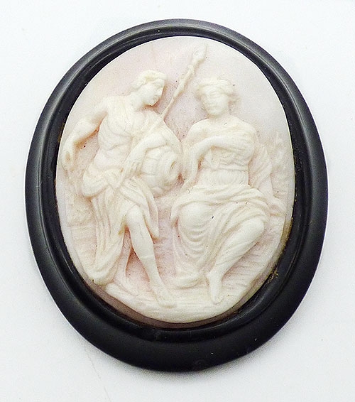 Newly Added Victorian Baccchus Cameo Mounted in Jet