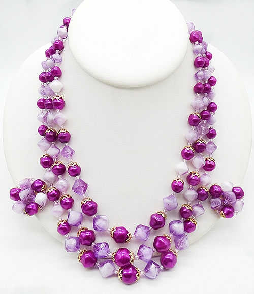 Newly Added Hong Kong Lavender and Violet Beads Necklace Set