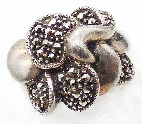 Newly Added Judith jack Sterling Marcasite Petals Ring