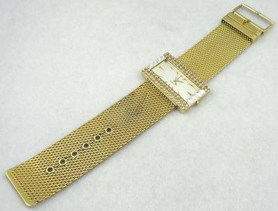 JC Crystal Rhinestone Gold Mesh Watch - Garden Party  display picture 3